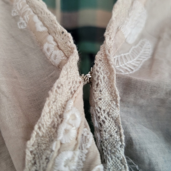 Lovestitch Floral Embroidered Color Gradation Peasant Slouchy High-Low Blouse S - Picture 6 of 8